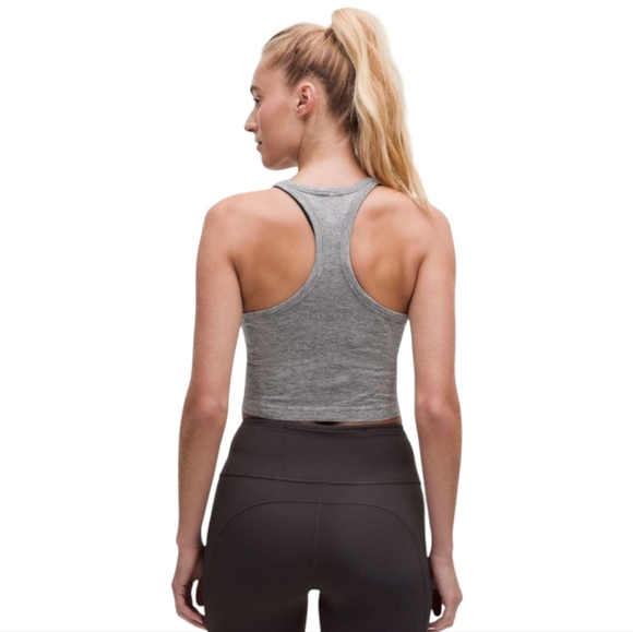 Lululemon Swiftly Tech Cropped Racerback Tank Top 2.0 Gray Women's 10 - Picture 2 of 7